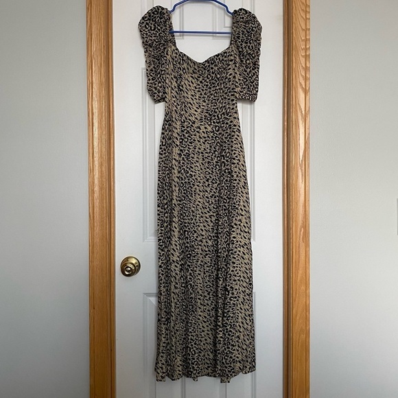 & Other Stories Puff Shoulder Crepe Midi Dress US Size 0 - Picture 1 of 14